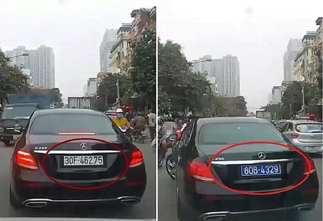Xe sang Mercedes 'hô biến' biển trắng thành biển xanh: Ngày 17/12/2019, trên mạng xã hội facebook lan truyền đoạn video ghi lại cảnh xe ô tô Mercedes mang biển kiểm soát 30F - 462.75 đang lưu thông trên phố Phùng Hưng, đoạn trước cổng Bệnh viện Trung ương Quân y 103 (Hà Đông, Hà Nội) thì bất ngờ “hô biến” biển trắng thành biển xanh trước sự ngỡ ngàng của nhiều người.