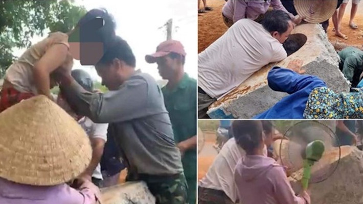 Cứu cháu bé mắc kẹt trong lỗ của móng cột điện: Đầu tháng 7/2023, tại thôn Hà Trung, xã Gio Châu, huyện Gio Linh, tỉnh Quảng Trị xảy ra vụ việc một cháu bé trong lúc vui chơi bị mắc kẹt trong lỗ rỗng ở giữa một trụ bê tông làm móng cột điện. Sau khi nghe tiếng kêu cứu của cháu bé, người dân trong thôn tập trung, sử dụng các dụng cụ phá vỡ khối bê tông và cứu thành công cháu bé. Theo lãnh đạo UBND xã Gio Châu, lúc vui chơi, cháu bé làm rơi chiếc dép vào trong lỗ rỗng của khối bê tông nên chui vào trong để lấy và bị mắc kẹt. Khối bê tông nói trên là để thi công một dự án khắc phục, sửa chữa lại các trụ điện trên địa phương.