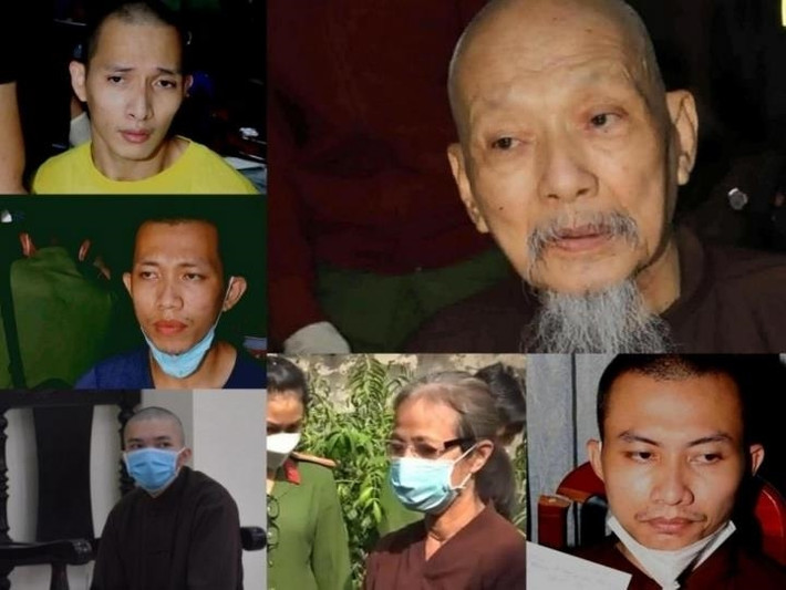 6 bị cáo trong vụ án này gồm: Lê Tùng Vân (90 tuổi), Lê Thanh Hoàn Nguyên (32 tuổi), Lê Thanh Nhất Nguyên (31 tuổi), Lê Thanh Trùng Dương (27 tuổi) và Lê Thanh Nhị Nguyên (24 tuổi) và Cao Thị Cúc (62 tuổi, chủ căn hộ tại ấp Lập Thành, xã Hòa Khánh Tây, huyện Đức Hòa).