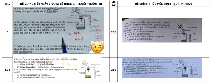 Lộ đề thi Sinh tốt nghiệp THPT 2021: Kỳ thi tốt nghiệp THPT năm 2021 diễn ra vào 2 ngày 7 và 8/7. Trong quá trình chấm thi, thầy Đinh Đức Hiền, giáo viên môn Sinh học tại Hà Nội đã chỉ ra, đề ôn trước ngày thi cho thí sinh khóa VIP của thầy Phan Khắc Nghệ, Phó Hiệu trưởng Trường THPT Chuyên Hà Tĩnh giống đến 80% đề thi thật do Bộ GD&ĐT công bố.