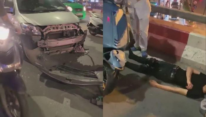 Nữ tài xế gây tai nạn liên hoàn cầu vượt Liễu Giai - Nguyễn Chí Thanh: Khoảng 19h ngày 12/4, một xe ô tô lưu thông trên cầu vượt Liễu Giai - Nguyễn Chí Thanh, Hà Nội gần khu vực tòa nhà Lotte đã có va chạm với 3, 4 xe máy đang đi trên cầu vượt.