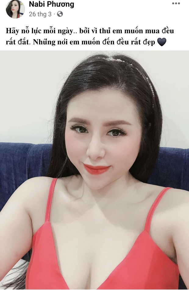 Trước khi bị cơ quan Công an bắt vì buôn ma túy, Nabi Phương còn thể hiện là người phụ nữ độc lập về kinh tế, giỏi giang. Hot girl này sử dụng MXH để nói về đạo lý, rao giảng đạo đức, khuyên nhủ phụ nữ vươn lên để làm chủ bản thân.