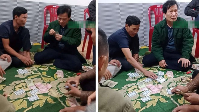 Trước đó, chiều 20/4, mạng xã hội xuất hiện hình ảnh một nhóm người tụ tập đánh bài, trên chiếu bạc có nhiều tờ tiền có mệnh giá 50.000 đồng và 100.000 đồng. Trong nhóm này có ông Phạm Đại Dũng, Chủ tịch UBND xã Hương Lâm, huyện Hương Khê. >>> Xem thêm video: Thanh Hóa: Bắt hàng loạt quan chức vì tội đánh bạc. Nguồn: VTC 14.