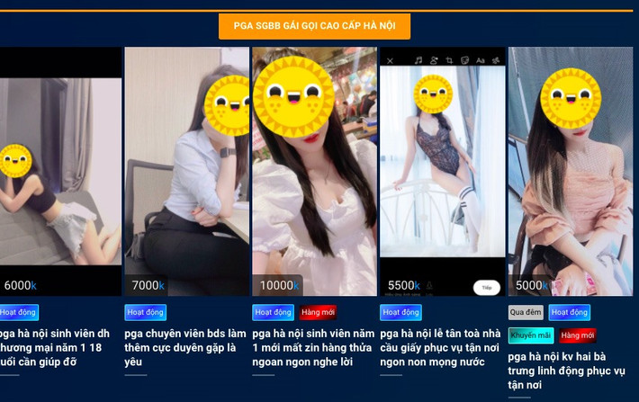 Cuối năm 2023, Cục Cảnh sát hình sự Bộ Công an phát hiện một đường dây môi giới mại dâm hoạt động vô cùng tinh vi thông qua mạng xã hội telegram. Đây là những nhóm kín do một đối tượng lập ra và điều hành. Mỗi nhóm lại có một "cấp bậc" khác nhau. Đầu tiên là nhóm công khai, đối tượng sẽ đăng ảnh các cô gái bán dâm được che mặt. Khi khách muốn "nhìn rõ" hơn thì admin sẽ yêu cầu đóng một khoản phí để được cho vào nhóm kín. Số tiền đóng càng cao thì khách càng được hưởng nhiều "đặc quyền" như : Xem ảnh gái bán dâm không che, được "cập nhật" các cô gái xinh nhất, mới nhất kèm mức giá để lựa chọn. (Ảnh minh họa, nguồn internet)