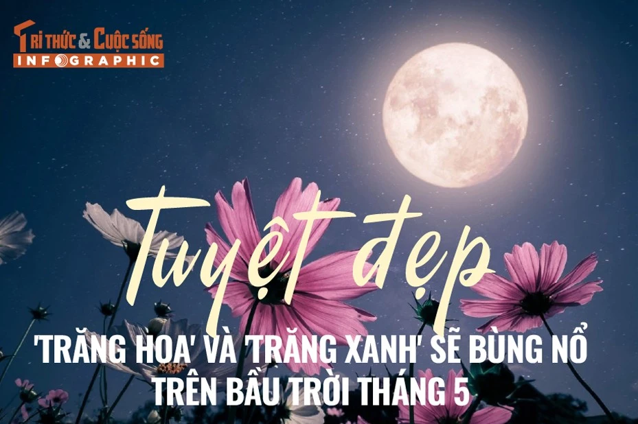 [INFOGRAPHIC] Tuyệt đẹp 'Trăng Hoa' và 'Trăng Xanh' sẽ xuất hiện vào tháng 5