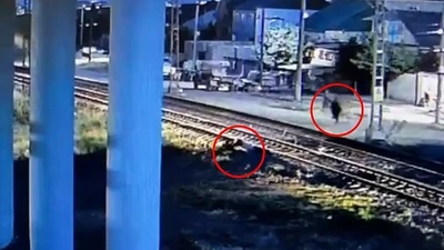 Ngã gục trước đoàn tàu đang lao tới, người đàn ông thoát chết ngoạn mục