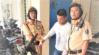 Đối tượng Khanh tại cơ quan công an.