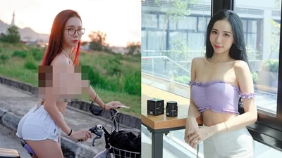 Mỹ nhân Malaysia thản nhiên 'thả rông' đi xe đạp