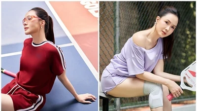 “Nữ thần màn ảnh” Hồng Diễm mặc gợi cảm, trẻ trung trên sân pickleball