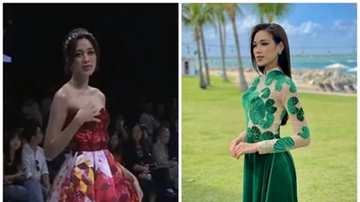 Đỗ Thị Hà bị tuột váy hết hồn... bao lần gặp sự cố trang phục?