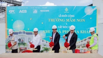 Dự án khu nhà phố thương mại Gia Khải chính thức cất nóc, khởi công trường mầm non