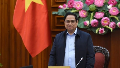 Thủ tướng Phạm Minh Chính chủ trì cuộc họp về điều hành chính sách tài khoá, tiền tệ và kinh tế vĩ mô. Ảnh: VGP