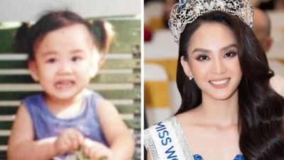 Lộ ảnh lúc nhỏ của Hoa hậu Mai Phương và á hậu Phương Nhi
