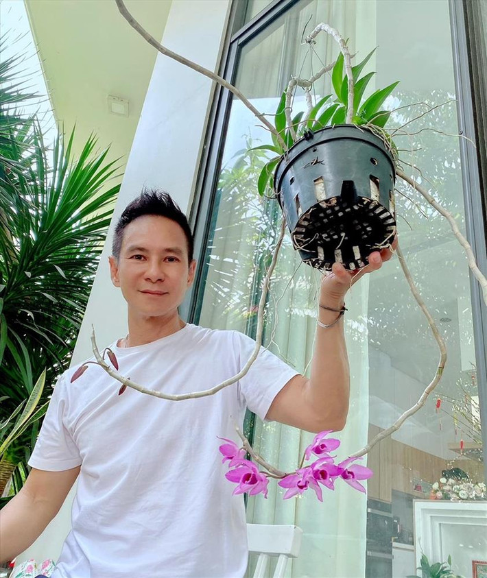 Ngoài cây ăn quả, nam ca sĩ còn trồng hoa lan.