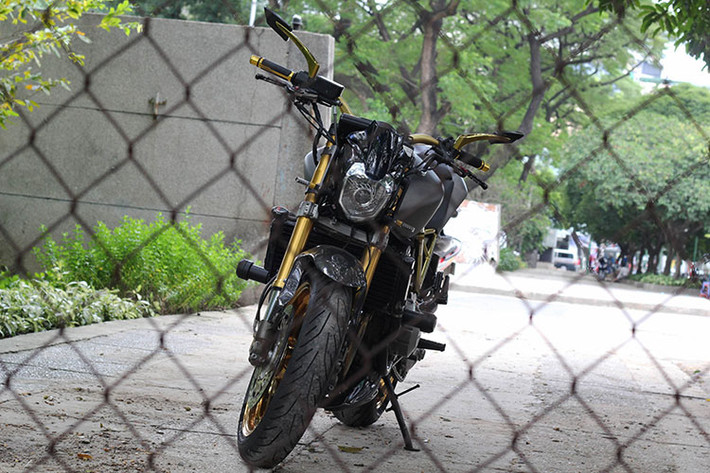 Hệ thống giảm chấn ngược upside down mới cũng có mặt trên chiếcHonda Hornet 600 này.