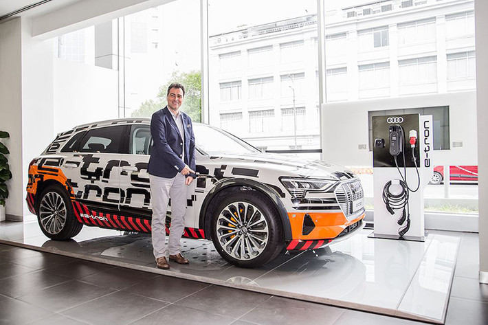 Ra mắt lần đầu vào tháng 9/2018 tại Mỹ, SUV điện Audi e-tron là mẫu xe đầu tiên trong chuỗi sản xuất xe chạy hoàn toàn bằng điện của thương hiệu bốn vòng tròn. Có hình dáng của một chiếc crossover, e-tron là một phần trong kế hoạch điện hóa từ nay tới 2025 của Audi: ra mắt 30 mẫu xe điện, trong đó 20 hoàn toàn chạy điện.