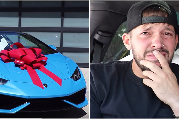 Thay vì giữ chiếc siêu xe lại cho bản thân, Dobrik đã quyết định tặng chiếc Lamborghini Huracan Evo Spyder cho người bạn thân của mình. Một phần nguyên nhân của hành động này là do Dobrik hiện đã sở hữu một chiếc siêu xe Ferrari. Mặt khác, YouTuber trẻ tuổi nghĩ rằng người bạn thân sẽ cần chiếc siêu xe hơn mình.