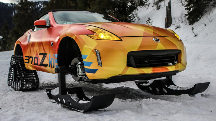 Mẫu xe thể thao Nissan 370Z bất ngờ được lột xác hoàn toàn thành một chiếc xe trượt tuyết hầm hố. Đây không phải lần đầu tiên hãng xe hơi Nissan Nhật Bản tạo ra một biến thể lạ mắt trên những mẫu xe của mình.