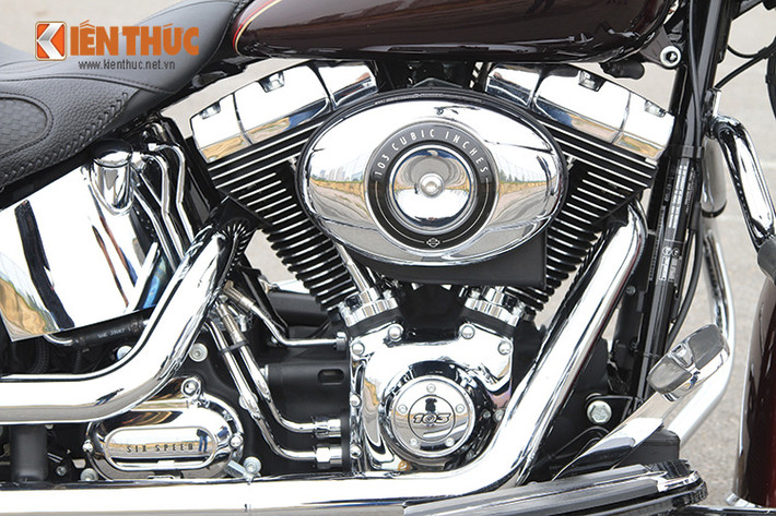 Softail Deluxe sở hữu mô-men xoắn 120 Nm, cùng tỉ số truyền số 1 lên tới 9,6:1, khi vào số và thốc mạnh tay ga tại vị trí xuất phát, chiếc xe với khối trọng lượng hơn 3 tạ vọt lên phía trước thật dũng mãnh.
