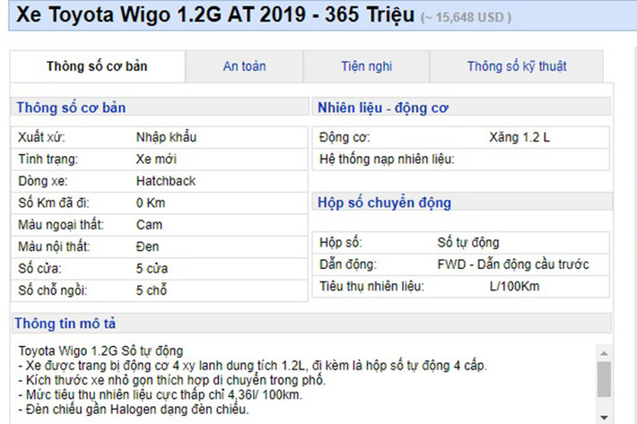 Theo tìm hiểu của và khảo sát tại một số đại lý ở Hà Nội, Toyota Wigo giảm giá bán từ 15 đến 40 triệu đồng tùy phiên bản để tăng lực cạnh tranh trước những đối thủ đến từ Hàn Quốc. Được biết, đây là mức giảm được thực hiện riêng tại từng đại lý chứ không phải là chính sách giảm giá từ hãng. Mức giảm giá của Toyota Wigo được điều chỉnh tùy theo từng đại lý và khu vực.