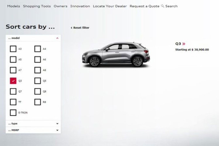 Trang web chính thức của Audi tại thị trường Canada tiết lộ giá Q3 2019, theo đó, mẫu SUV mới có giá từ 38.900 USD (khoảng 904 triệu đồng). Hiện tại Audi vẫn chưa công bố giá bán của Audi Q3 2019 tại Bắc Mỹ, tuy nhiên, giá của Q3 mới ở Mỹ được dự đoán nằm trong khoảng 34.000 - 38.000 USD (khoảng 790 - 883 triệu đồng).