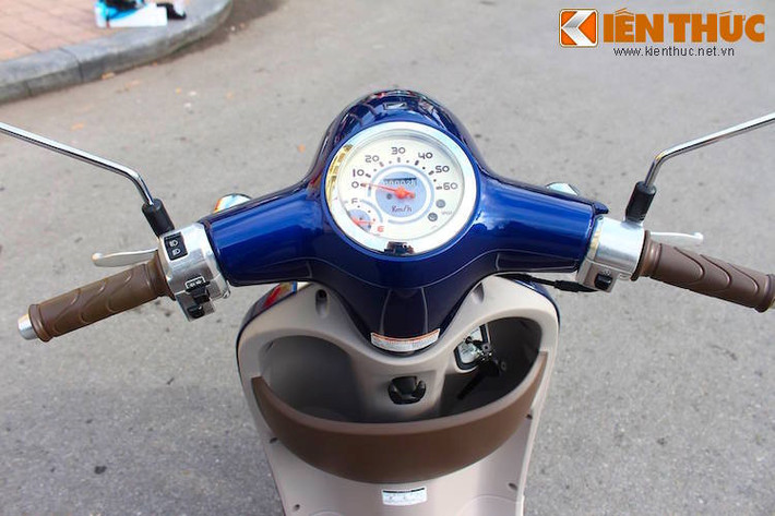 Thiết kế xe mang phong cách cổ điển, tập hợp của những đường cong tròn mềm mại. Kết hợp với kích thước nhỏ nhắn, Giorno trông khá "đáng yêu". Xe sở hữu đồng hồ cổ điển, phiên bản mới nhất có thêm màn hình lcd với đầy đủ các thông tin. Các nút bấm trên xe đơn giản, dễ sử dụng.