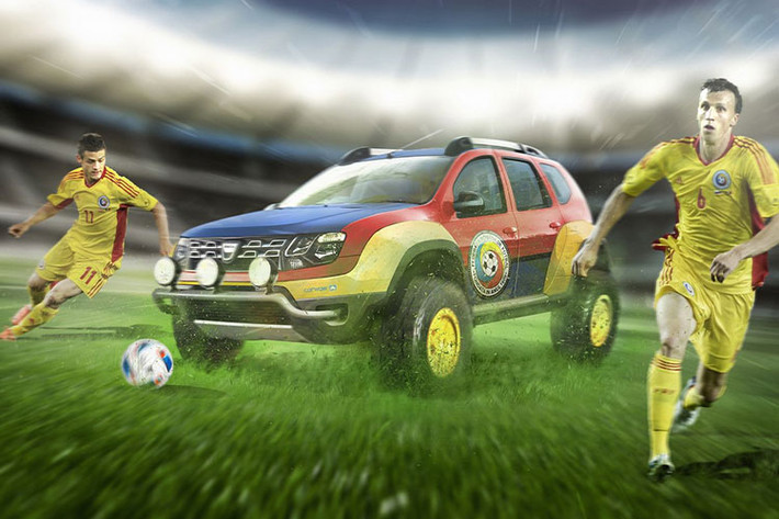 Với đội tuyển Romania, họ sẽ cầm lái mẫu xe ôtô giá rẻ Dacia Duster - với tiêu chí "ăn chắc, mặc bền". Đây là mẫu xe bán chạy nhất thế giới trong nửa đầu năm 2013 và luôn được xem là mẫu xe ổn định nhất trong phân khúc SUV giá rẻ.