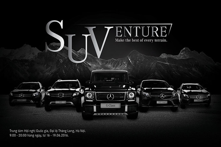 Tại triển lãm riêng của mình sắp diễn ra tại Thủ đô Hà Nội vào tháng 6/2016 này, Mercedes-Benz Việt Nam (MBV) sẽ giới thiệu toàn bộ danh mục sản phẩm SUV cao cấp mang biểu tượng “Ngôi sao 3 cánh” của mình đến với khách hàng Việt.
