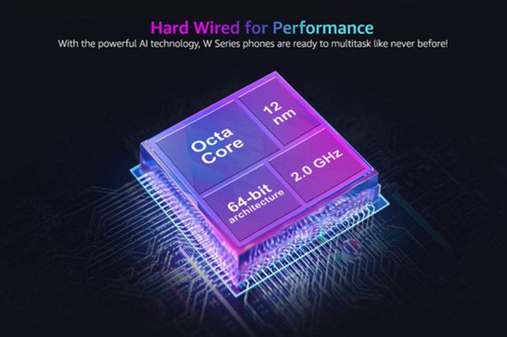 Về phần cứng, mẫu điện thoại LG W mới được trang bị chip 12nm, tám lõi xử lý với tốc độ 2.0GHz. Hiện tại, trên thị trường có chip Helio P22 và P60 của MediaTek, Snapdragon 439 của Qualcomm có thông số trùng khớp những gì LG chia sẻ. Tuy nhiên, với dòng mô tả về việc tập trung vào AI, có vẻ như LG W sẽ dùng chip Helio P60.