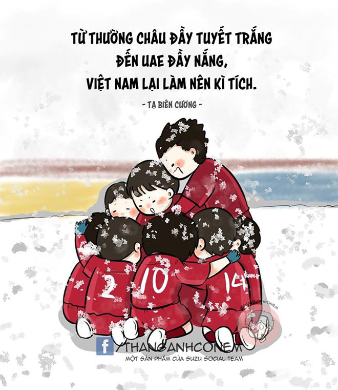 Tuyển Việt Nam vượt qua Jordan sau loạt đá luân lưu 11 m với tỷ số 4-2 (tổng tỷ số của trận đấu là 5-3) để trở thành đội bóng đầu tiên có mặt tại vòng tứ kết Asian Cup 2019. Chiến thắng lịch sử này gợi cho người hâm mộ bóng đá nước nhà nhớ về ký ức ở Thường Châu (Trung Quốc) tại giải U23 châu Á 2018. Một năm trước, U23 Việt Nam thắng U23 Iraq. Còn ngày 20/1 năm nay, thầy trò HLV Park Hang-seo ở vị thế của một trong 4 đội thứ 3 xuất sắc nhất vòng bảng thắng một đội nhất bảng. Ảnh: ThangAnhConEm.