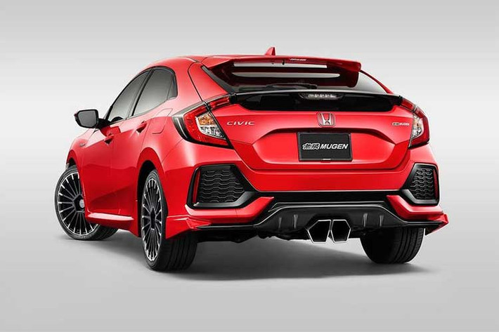 Các khách hàng cũng có thể lựa chọn các màu sắc cho bộ bodykit nâng cấp của thương hiệu Mugen nhà Honda theo các màu sắc nguyên bản của Civic Hatchback như đỏ, trắng, đen, bạc và xanh nhằm thể hiện cá tính.