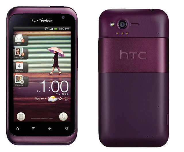 Góp mặt trong danh sách smartphone màu tím đẹp mắt phải kể đến HTC Rhyme. Ảnh: Thegioididong.