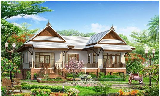 Thiết nhà vườn mô phòng dạng nhà sàn. Ảnh: Khonggiannhadep24h.