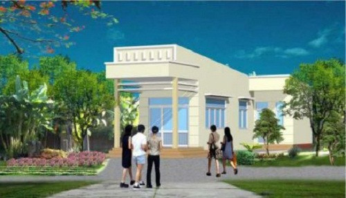 Nhà mái bằng hình chữ L đơn giản. Ảnh: Bannhabinhduong.