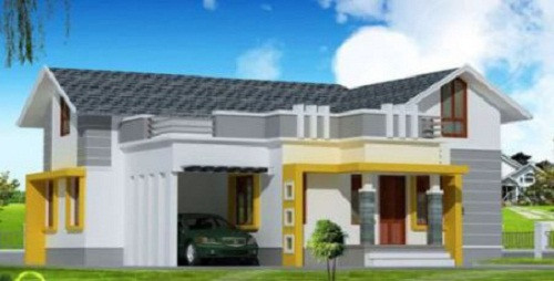 Nhà cấp 4 có gara ô tô. Ảnh: Bannhabinhduong.
