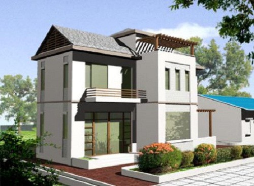 Mẫu biệt thự mini đơn giản về màu sắc, không cầu kỳ về trang trí nhưng vẫn sang trọng và hiện đại. Ảnh: Toixaynha.