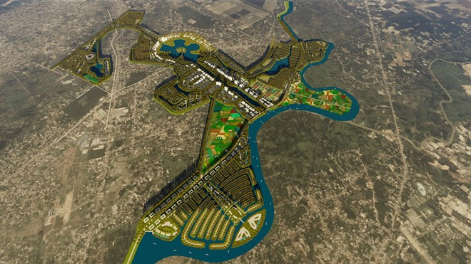 Dự án Sài Gòn New City Củ Chi Có diện tích 15.000 ha nằm ở phía đông bắc trung tâm Củ Chi, dự án thể hiện tham vọng của " chúa đảo Tuần Châu" biến Củ Chi thành siêu đô thị vệ tinh, một nơi bao gồm khu dân cư hiện đại, thung lũng silicon, trung tâm y tế siêu hiện đại. Trong ảnh là phối cảnh dự án.