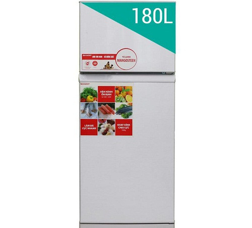Tủ lạnh Sharp SJ-195E-MSL - 180 lít có thiết kế truyền thống với ngăn đá phía trên, vỏ tủ được sơn tĩnh tiện chống trầy xước. Ảnh: Hangdienmaygiare.