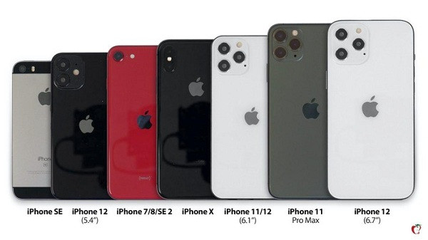 So sánh mô hình dựng của iPhone 12 dựa trên những rò rỉ gần đây với những chiếc iPhone đã ra mắt trước đó, có thể thấy iPhone 12 với kích thước nhỏ nhất nằm ở giữa iPhone SE (2016) và iPhone SE (2020). iPhone 12 (6,1 inch) gần như có kích thước tương đương iPhone 11 trong khi chiếc 6,7 inch tương tự hoặc chỉ lớn hơn một chút so với iPhone 11 Pro Max.