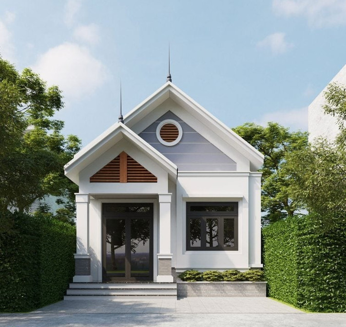 80m2 không phải diện tích quá lớn cũng không quá nhỏ, gia chủ có thể chọn mẫu nhà cấp 4 mái thái 2 phòng ngủ, bố trí hệ thống các phòng khoa học và tiện nghi. Ảnh: Thietkethicongnhadep