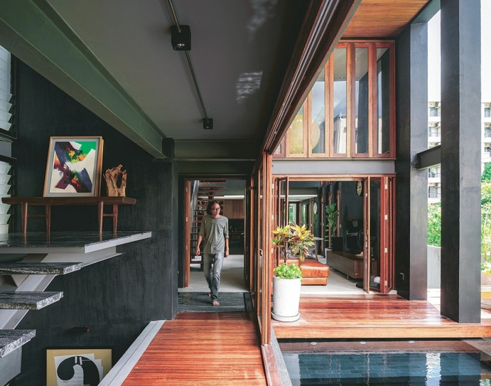 Thiết kế mở, sử dụng chất liệu gỗ chủ đạo là một giải pháp tuyệt vời cho việc tránh khỏi cái nóng của mùa hè. Nguồn ảnh: Baan & Garden.
