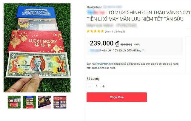 2021 là năm Tân Sửu nên các loại tiền in hình trâu đặc biệt được yêu thích làm tiền lì xì nhân dịp năm mới. Ảnh: Vietnamnet
