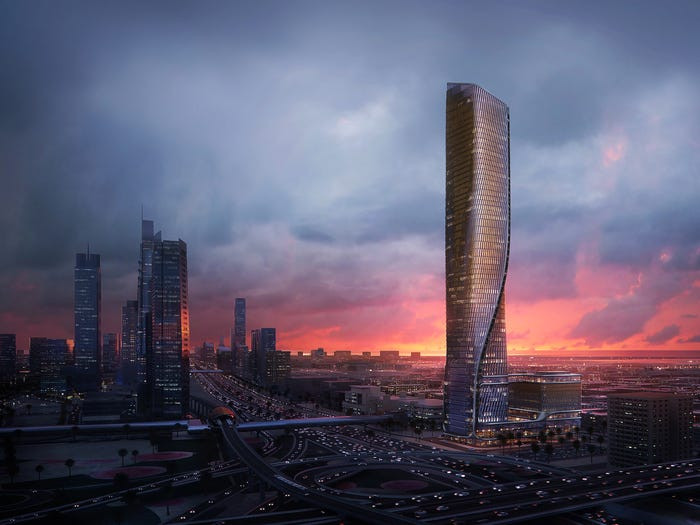 Tòa tháp sẽ bao gồm một khách sạn sang trọng Mandarin Oriental, các căn hộ riêng, văn phòng và không gian công cộng. Ảnh: Business Insider