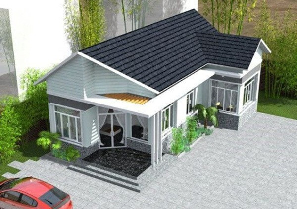 Nhà cấp 4 mái tôn có rất nhiều kiểu dáng, màu sắc. Phần lớn các thiết kế thường sử dụng dạng tôn sóng tròn, tôn giả ngói, song vuông…Ảnh: Internet