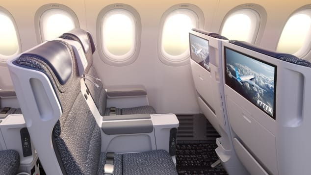 Bản mô phỏng cho thấy toàn bộ tiện nghi bên trong máy bay Boeing 777X khi hoàn thiện.