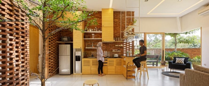 Khu bếp bố trí ở tầng 1.