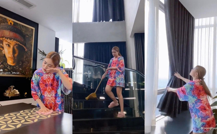 Hoàng Thuỳ Linh sống trong căn hộ sang trọng, được cho là trị giá tới vài tỷ ở Tp HCM. Ảnh chụp màn hình