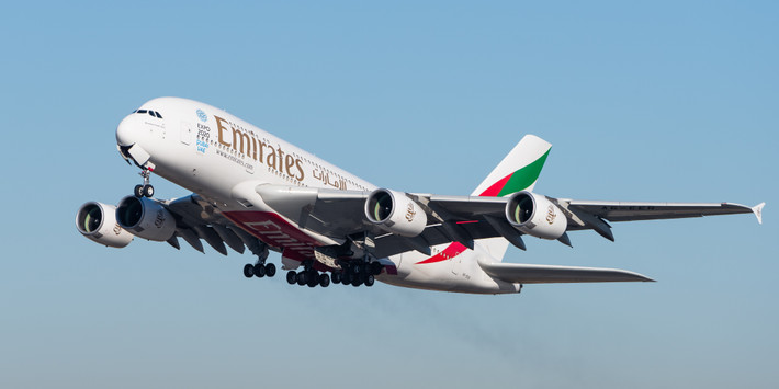 Được trang bị bốn động cơ lực đẩy 31.751 kg, Airbus A380 có khả năng bay với tốc độ 1.099 km/giờ. Ảnh: Wiki