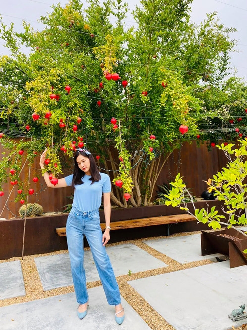 Dương Mỹ Linh được khán giả biết đến khi giành giải Hoa hậu Phụ nữ Việt Nam qua ảnh. Người đẹp đang có cuộc sống thoải mái trong ngôi nhà xinh xắn ở California (Mỹ).