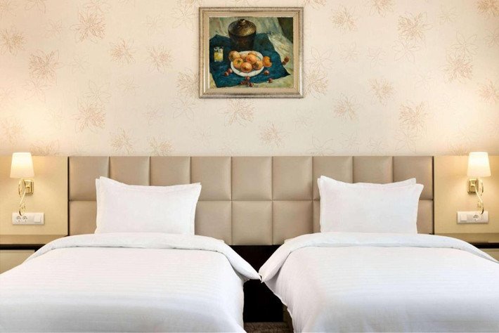 Phòng tiêu chuẩn, Deluxe (2 giường đơn và giường đôi) cho 1-2 khách có giá dao động 8-10 triệu đồng/đêm. Ảnh: Booking